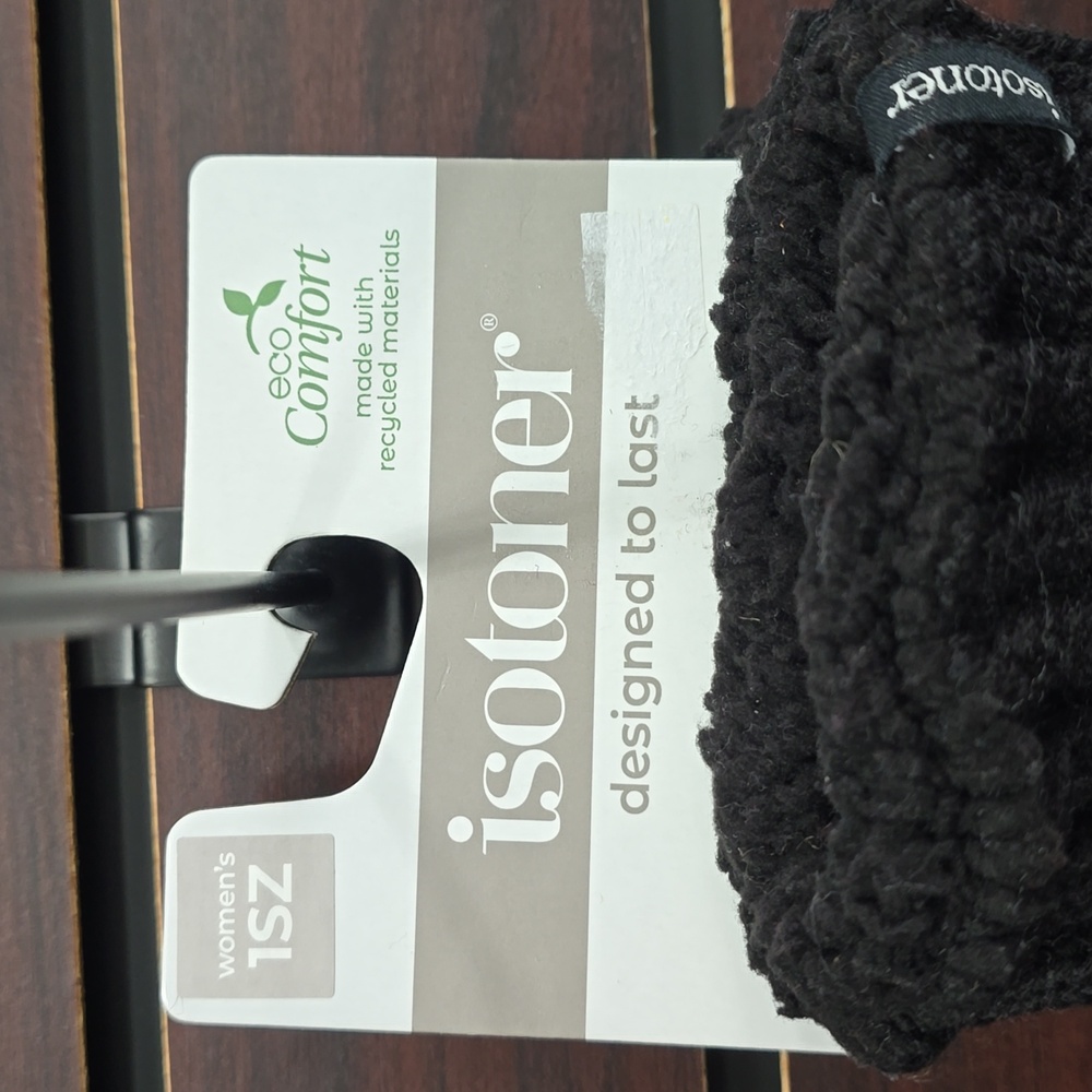Isotoner | Adult Snowflake Knit Gloves – Black | Sherpasoft Lined | OSFM - Picture 3 of 8